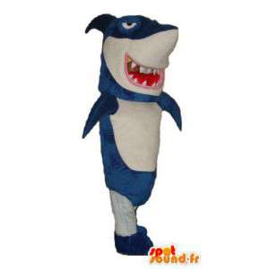 Mascot tiburón azul y blanco. Disfraz tiburón gigante - MASFR004414 - Tiburón de mascotas