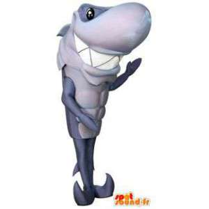 Cinza de pelúcia mascote do tubarão. terno de tubarão - MASFR004415 - mascotes tubarão