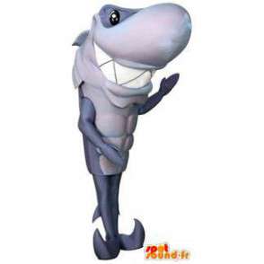 Grau Hai-Maskottchen Plüsch. Kostüm Shark - MASFR004415 - Maskottchen-Hai