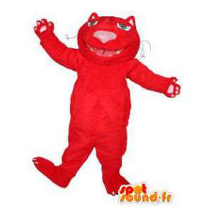 Mascotte de chat rouge en peluche. Costume de chat rouge - MASFR004434 - Mascottes de chat