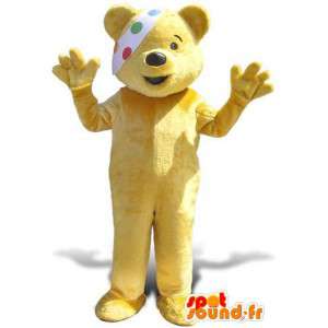 Mascot amarillo oso de peluche. Oso amarillo del traje - MASFR004459 - Oso mascota