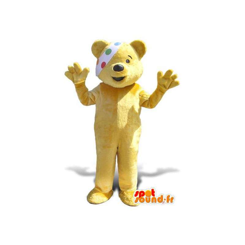 Mascotte gele teddybeer. Yellow Bear Suit - MASFR004459 - Bear Mascot