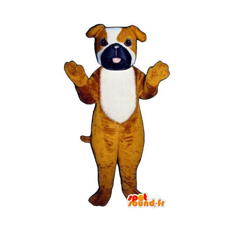 Tricolor hond mascotte. Dog Costume - MASFR004465 - Dog Mascottes