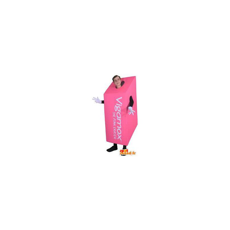 Mascot em forma de caixa rosa. caixa de traje - MASFR004470 - objetos mascotes