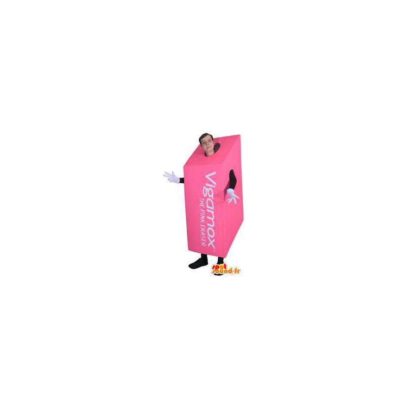 Mascot shaped pink box. Costume Box - MASFR004470 - Mascots of objects