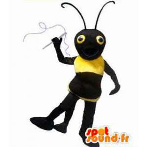 Maskemyr, sort og gult insekt. Insekt kostume - Spotsound maskot