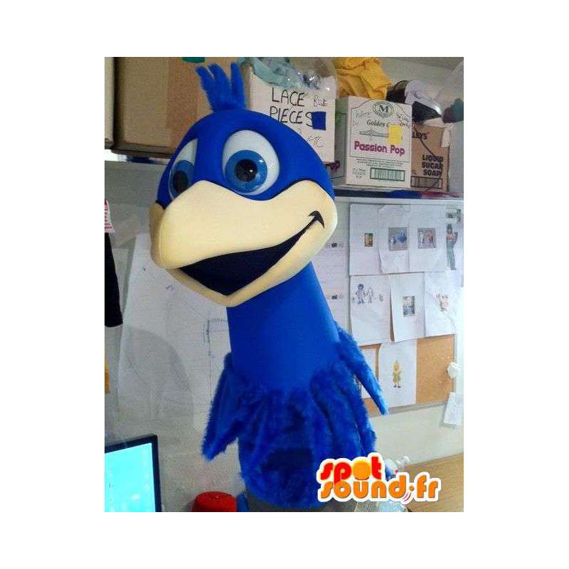 Giant bird blue mascot. Bird costume - MASFR004907 - Mascot of birds