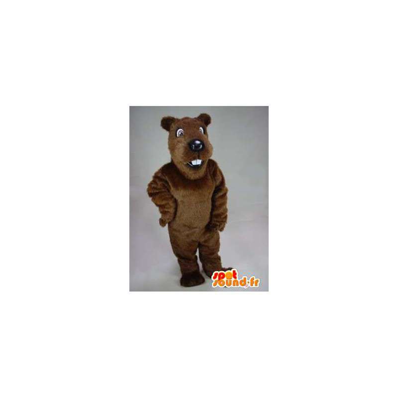 Mascot castor marrón de felpa. Castor de vestuario - MASFR004908 - Mascotas castores