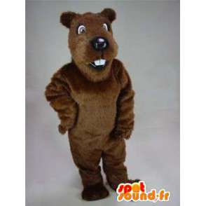 Hnědý bobr maskot plyšoví. Beaver Costume - Bobří maskoti - MASFR004908 - SpotSound.fr