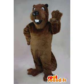 Mascotte de castor marron en peluche. Costume de castor - MASFR004908 - Mascottes de castor