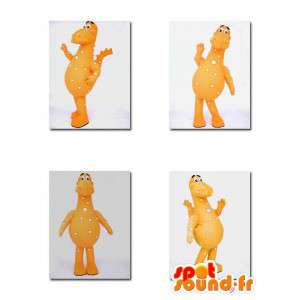 オレンジ色の恐竜のマスコット。恐竜のコスチューム-MASFR004911-恐竜のマスコット