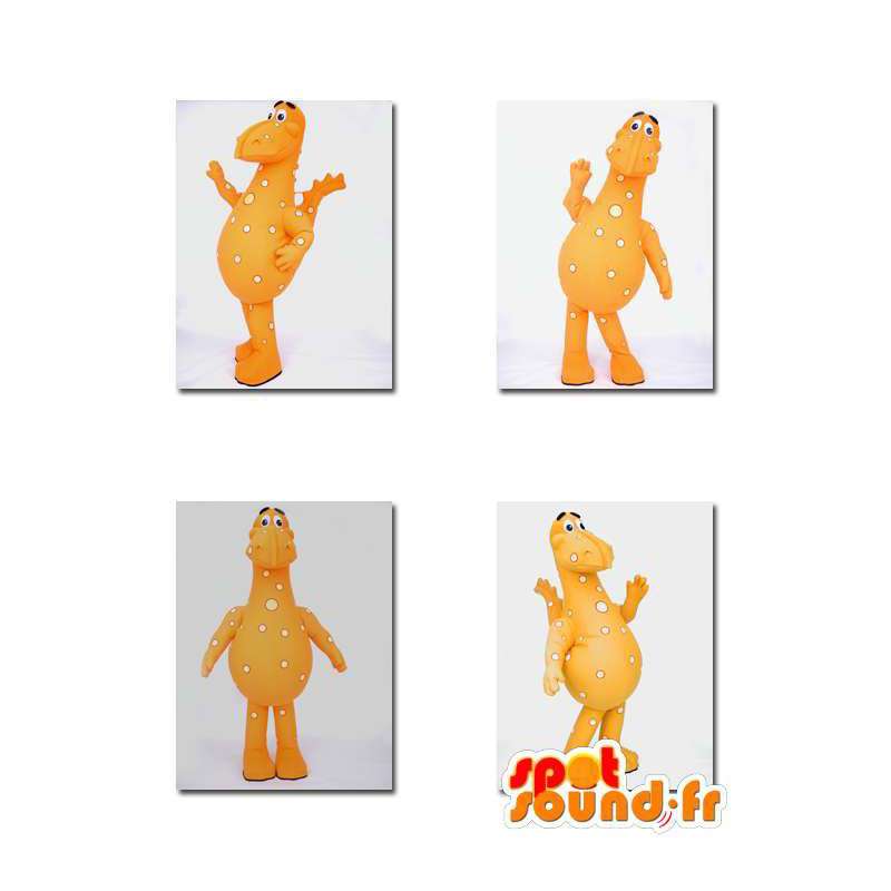 Orange dinosaur mascot. Dinosaur Costume - MASFR004911 - Mascots dinosaur