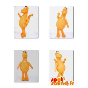 Oranje dinosaurus mascotte. Dinosaur Costume - Dinosaurus mascottes - MASFR004911 - SpotSound.fr