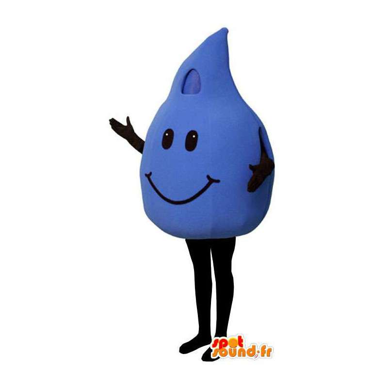 Dräkt som representerar en blå droppe - Släpp maskot -