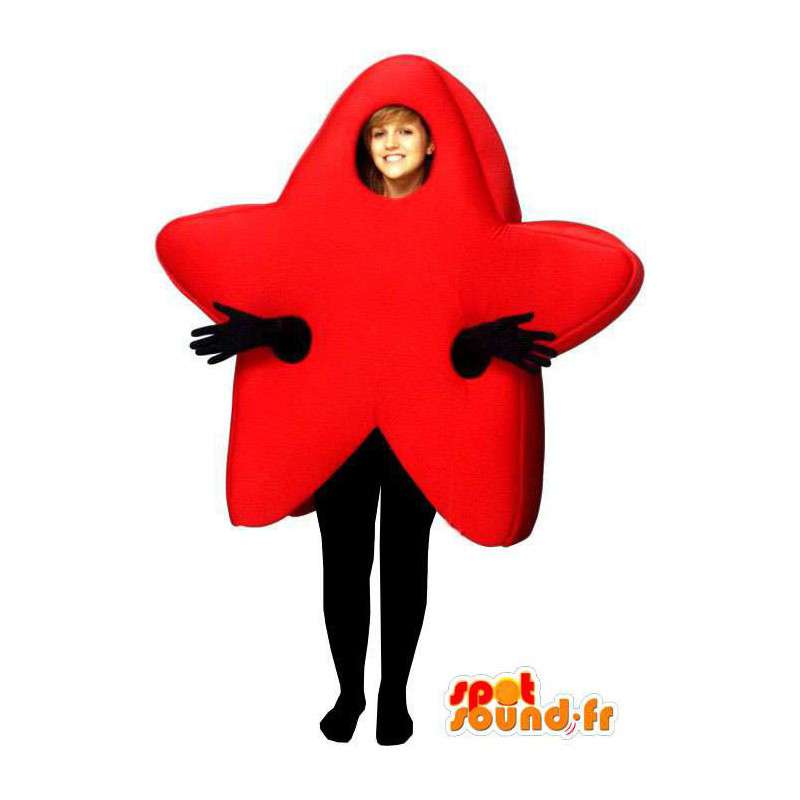Mascote que representa uma estrela de cinco pontas vermelho - MASFR004959 - Mascotes não classificados