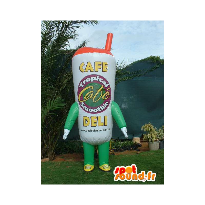 Mascot of glass pipette of coffee in inflatable balloon - MASFR004967 - Mascots VIP