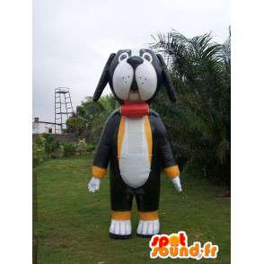 Mascotte de chien blanc noir en ballon gonflable  - MASFR004976 - Mascottes de chien