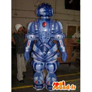 Blue robot maskot nafukovací balónek - MASFR004979 - Mascottes VIP
