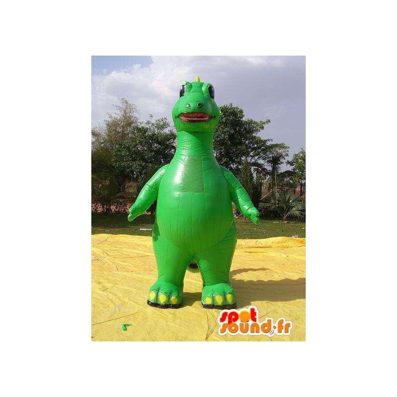 Giant inflatable green dragon mascot - MASFR004981 - Dragon mascot