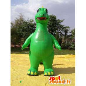 Giant inflatable green dragon mascot - MASFR004981 - Dragon mascot