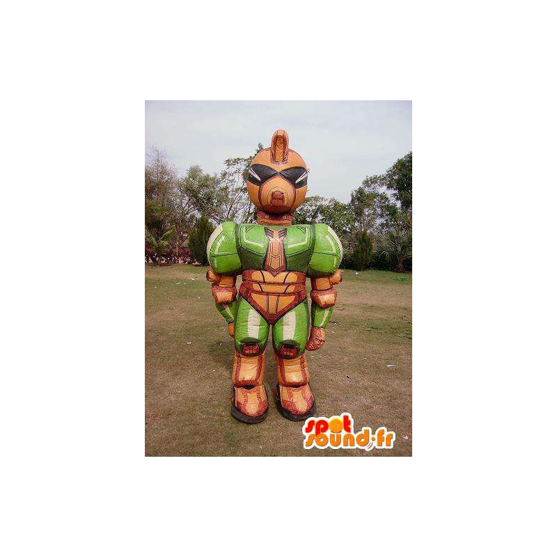 Green Brown robot in inflatable mascot - MASFR004986 - Mascots VIP