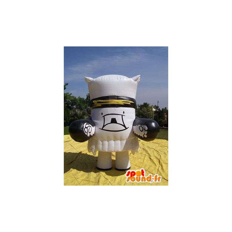 Black White cylinder in inflatable mascot - MASFR004996 - Mascots VIP