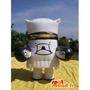 Black White cylinder in inflatable mascot - MASFR004996 - Mascots VIP