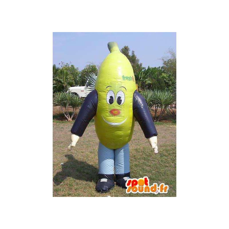 Grøn banan maskot i oppustelig ballon - Spotsound maskot