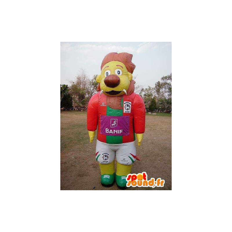 Mascot character green red and white inflatable balloon - MASFR004999 - Mascots VIP