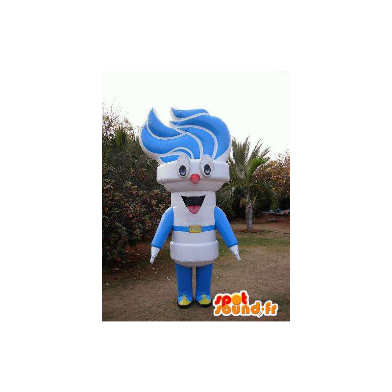 Torch maskot hvit blå flamme - Tilpasses Costume - Objekt maskoter - MASFR005005 - SpotSound.fr