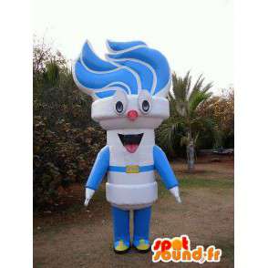 Torch mascotte wit blauwe vlam - Klantgericht Costume - MASFR005005 - mascottes objecten