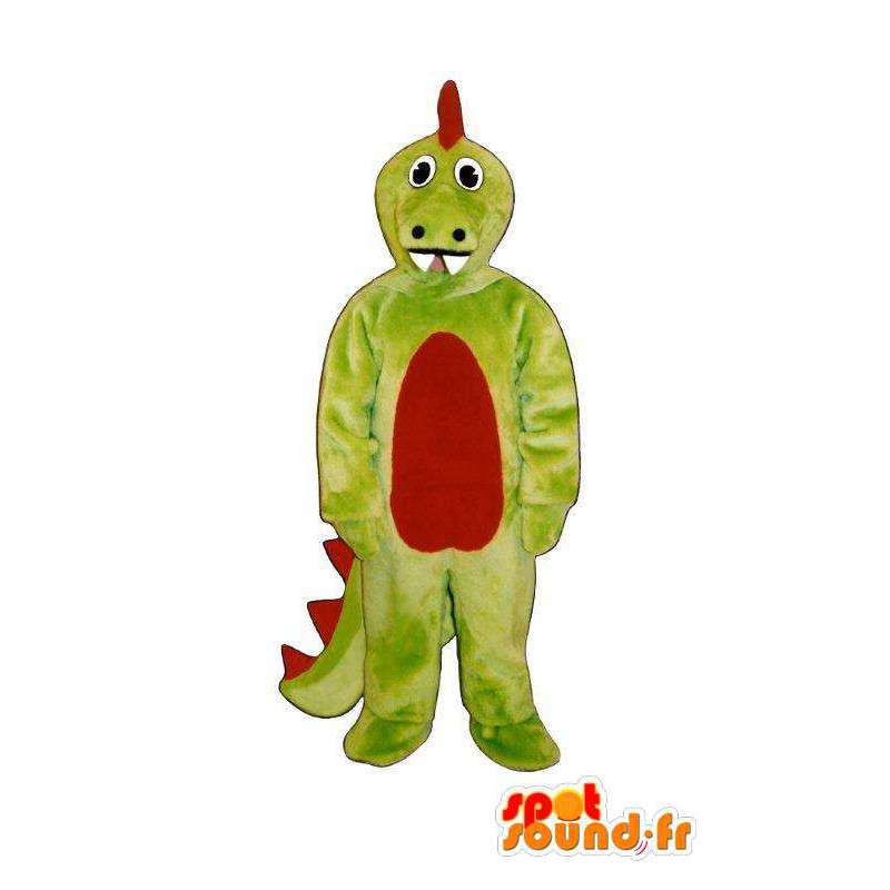 Röd grön drakmaskot - Draagondräkt - Spotsound maskot