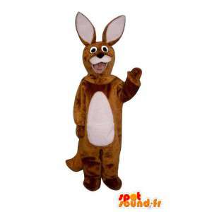 Bruin en wit konijn mascotte pluche  - MASFR005022 - Mascot konijnen