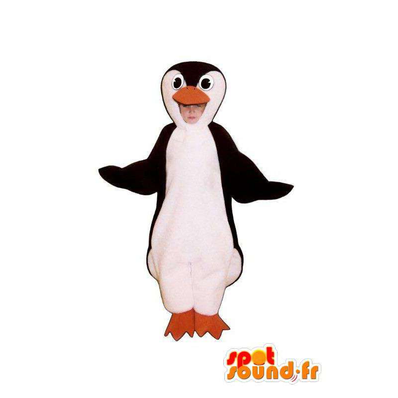 Mascotte de pingouin noir et blanc en peluche  - MASFR005023 - Mascottes Pingouin
