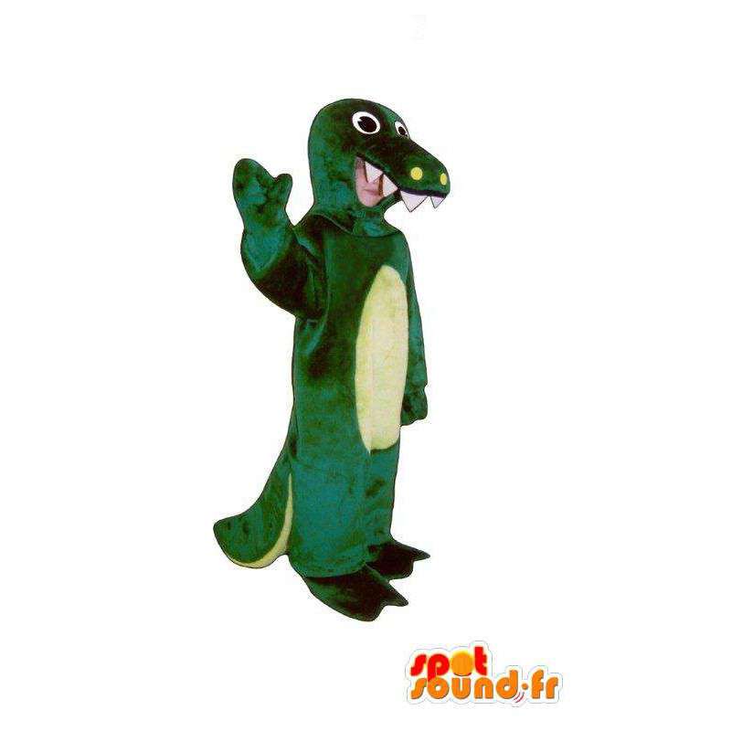 Grøn og gul krybdyr maskot - Reptil kostume - Spotsound maskot