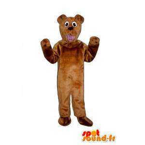 Brown mascotte peluche cane - vestito cane - MASFR005039 - Mascotte cane