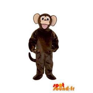 Plys mørkebrun abekostume - Monkey Outfit - Spotsound maskot