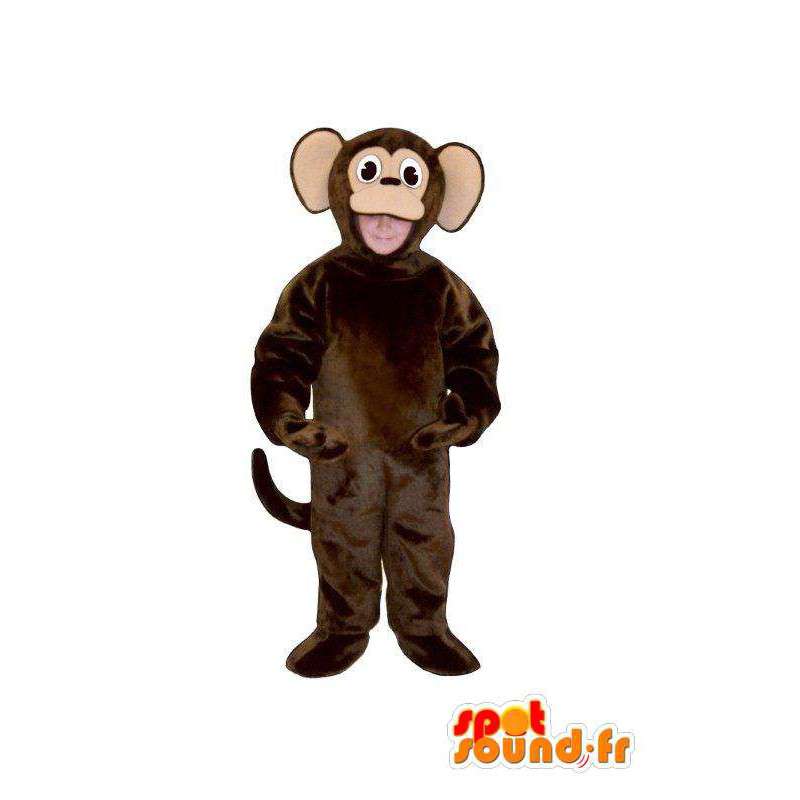 Plys mørkebrun abekostume - Monkey Outfit - Spotsound maskot