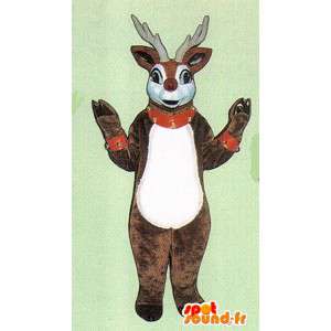 Mascot braune und weiße Hirsche Plüsch - MASFR005045 - Maskottchen Hirsch und DOE