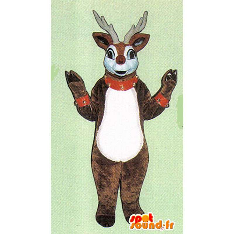 Deer mascotte peluche marrone e bianco  - MASFR005045 - Addio al nubilato di mascotte e DOE