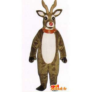 茶色と白の鹿のぬいぐるみのマスコット-MASFR005056-鹿とdoeのマスコット