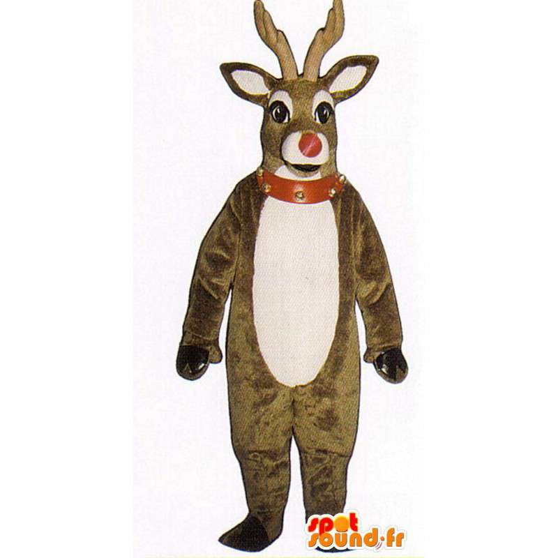 Bruine en witte herten mascotte pluche  - MASFR005056 - Stag and Doe Mascottes