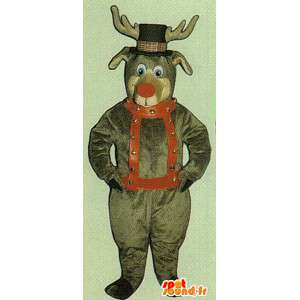 Grønbrunt hjorte kostume - Hjorte kostume - Spotsound maskot