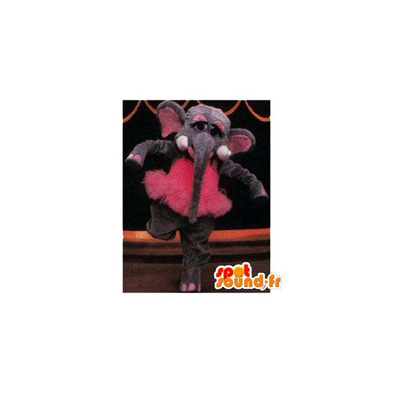 Costume av en elefant i rosa tutu - Elefant maskoter - MASFR005070 - SpotSound.fr