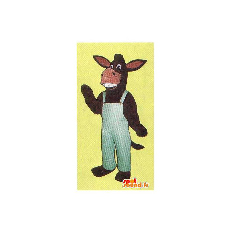 Dräkt som representerar en åsna i overall - Spotsound maskot