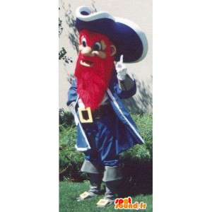 Mascot piraat baard rood - rode baard kostuum