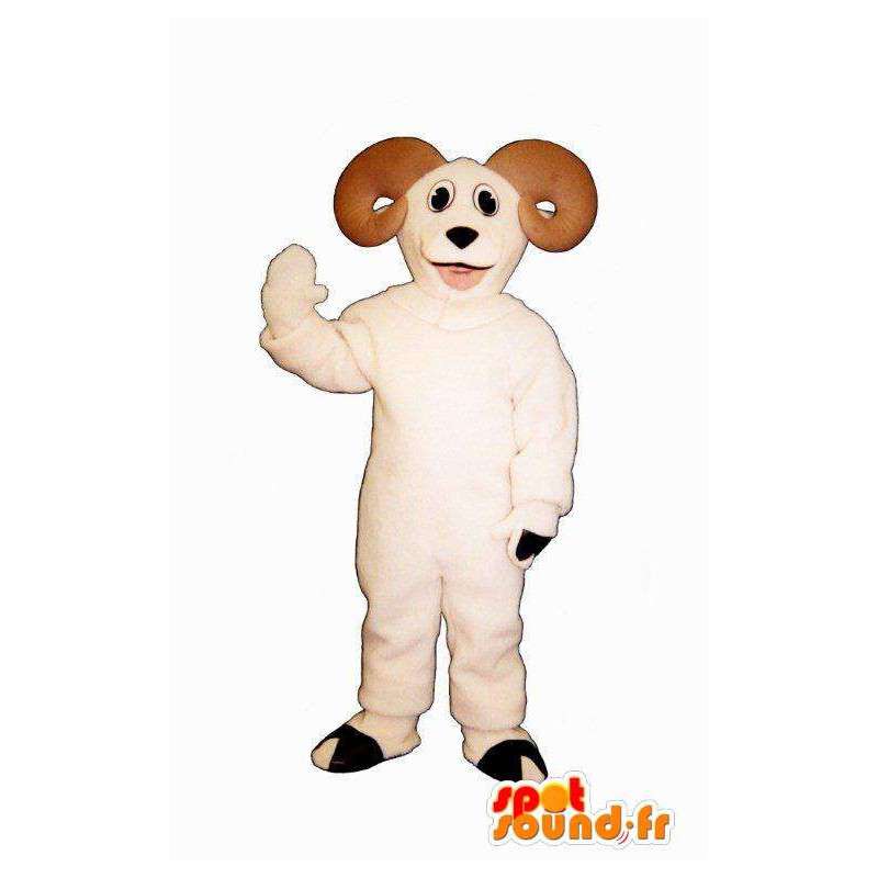 Capra mascotte peluche beige - MASFR005027 - Capre e capra mascotte