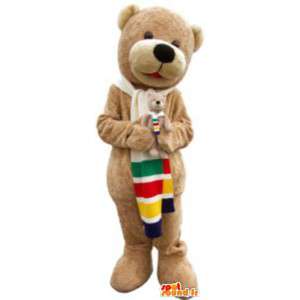 Nalle Puh puku - värikäs huivi - MASFR005122 - Bear Mascot