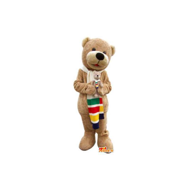 Bjørn og bamse kostume - farverigt tørklæde - Spotsound maskot