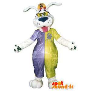 Erwachsene Kostüm Fantasie farbigen Hund mit Brille - MASFR005159 - Hund-Maskottchen